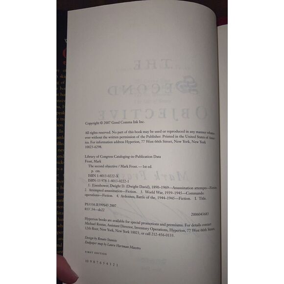 Signed Autographed 1st Edition Hardcover Book The Second Objective by Mark Frost - Picture 11 of 16